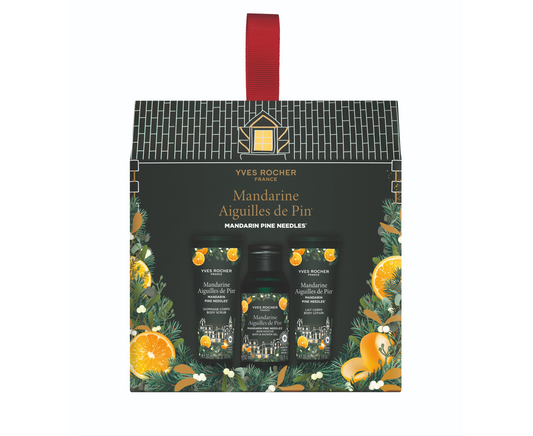 Komplekt "Mandariin Ja Okaspuu" (Dušigeel, Gommaž, Ihupiim) - Limiteeritud Jõulukollektsioon 2025